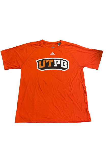 Футболка Adidas NCAA Uni. of Texas с изображением Пермского бассейна Оранжево-черная dx4737 