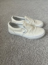 Vans Girls Youth Slip On Skate White Glitter Shoes Sz 1.5