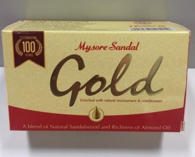Savon Doré Mysore Sandal Au Bois De Santal Naturel Et à L'amande - 125 G, 100% Naturel, Origine Inde
