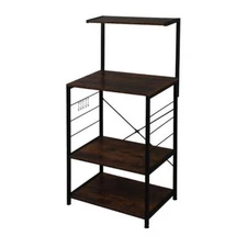 4-Tier Organizer Microwave Oven Cart Bakers Rack Kitchen Storage Shelves Stand