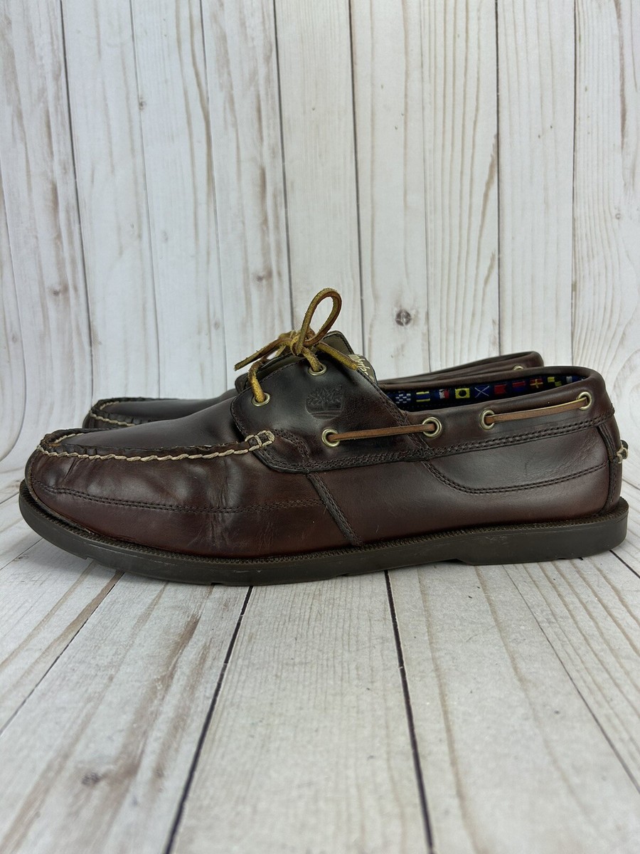 Timberland Kiawah Bay Boat Deck Shoes Lace Up 2 Eye Brown  display picture 1