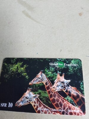 Schweiz Global One Prepaid Karte Tierwelt Giraffen