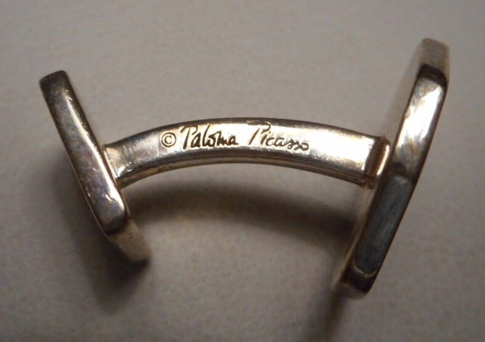 Gemelos Tiffany & Co Paloma Picasso esmaltados blancos y negros de ley 925 Foto 4 de 4