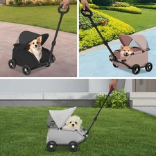Freestanding Pet Stroller With 4 Wheels Foldable And Storable Cloth Pet Car