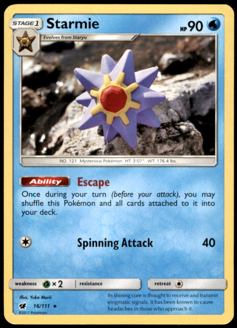 Pokemon - Starmie #16/111 - SM - Crimson Invasion Rare