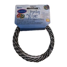 Darice Aluminum Jewelry  Craft Wire -18 Gauge - Black  Silver Twist - 3 yards