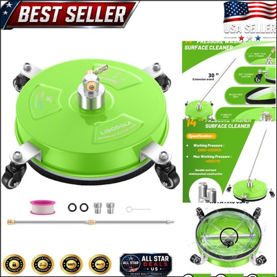 #ad Efficient 14quot; Pressure Washer Surface Cleaner for Patios amp; Driveways 4 Wheels $87.99