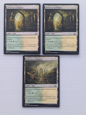 3-Card Selesnya Guildgate Bundle: Essential Green/White Land #255 / #256