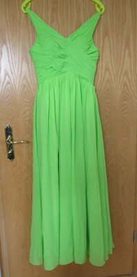 GRACE KARIN; grünes Abendkleid mit rückwärtiger Schnürung in Größe 38