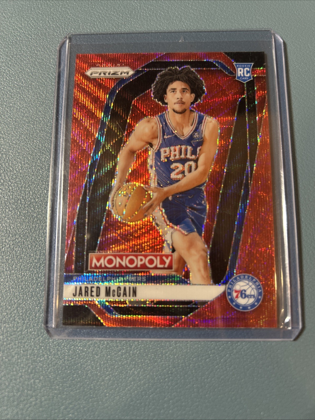 2024-25 Panini Prizm Monopoly - Jared McCain #3 Ruby Wave Prizm (RC)
