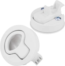 2X 2" Flush Pull Latch Handle NON LOCKING White For Boat Marine Deck Hatch Door