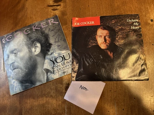 lot 2 JOE COCKER You Can Leave Your Hat On PROMO unchain my heart 45RPM B-5589