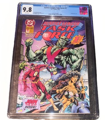 Justice League Task Force #1 CGC 9.8 NM/M White Pages Wraparound Cover 1993