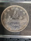 1947 Dot Silver Dollar Canada AU 55
