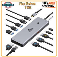 13 in 1 USB C Docking Station - Dual Monitor, Triple Display, 8 USB C/A Ports...