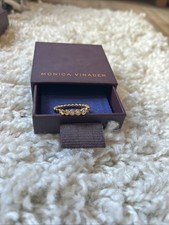 Monica Vinader Graduated Lab Created Diamond Ring 18ct Gold Vermeil Size Q
