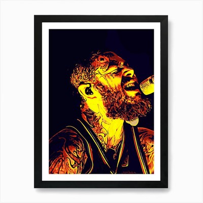 Tattooed Post Malone Kunstdruck gerahmt Wandbild Poster Leinwanddruck Bild