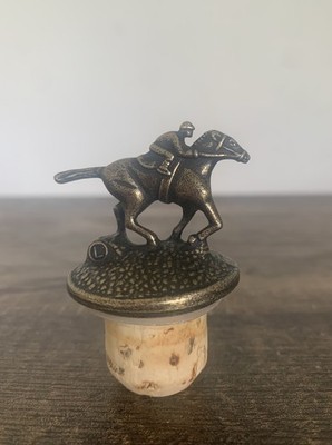 Blanton s Letter ''L  Bourbon Cork Metal Bottle Stopper Jockey & Race Horse