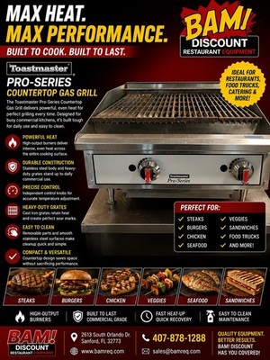 Toastmaster Pro-Series Countertop Gas Charbroiler