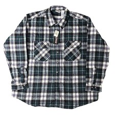 Field Stream Heritage Flannel Shirt NWT Men's XXL Green Plaid Button Heavy 90s