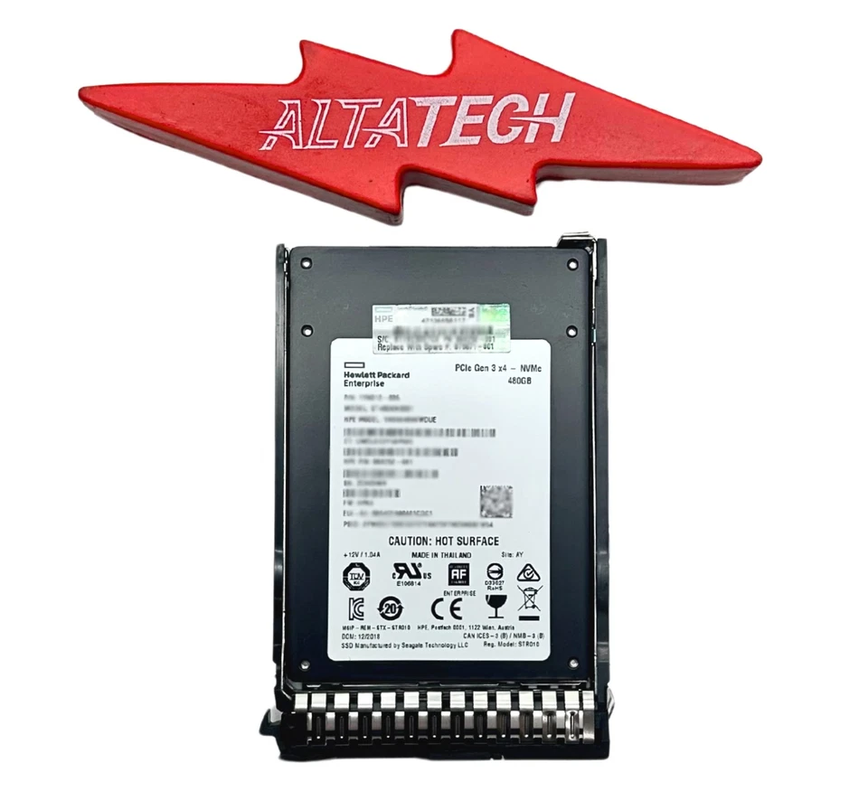 HP 875871-001 480GB NVME 2.5 SSD RI Read Intensive SFF X4 Solid State Drive - Image 2 of 4