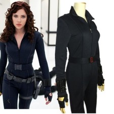 Marvel Avengers Black Widow Cosplay Costume Girl Zipper - up Jumpsuit Halloween