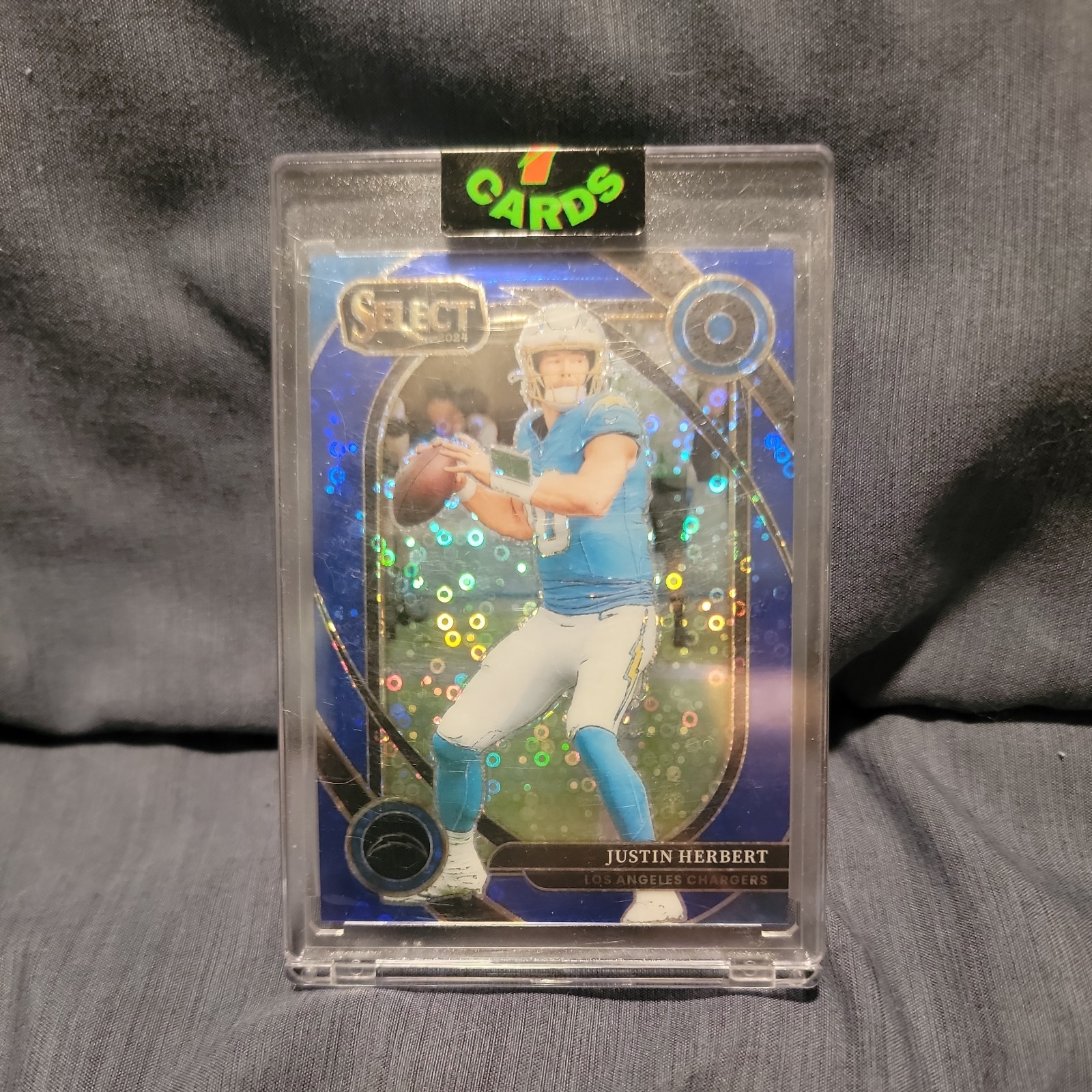 2024 Panini Select - Club Level Justin Herbert #232 Blue Disco Prizm /25
