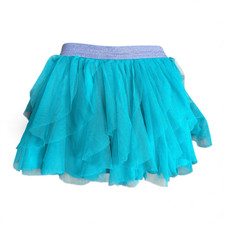 Youth Girls Disney Princesses Turquoise Tutu Skirt with Shorts - Sz XS 4/5