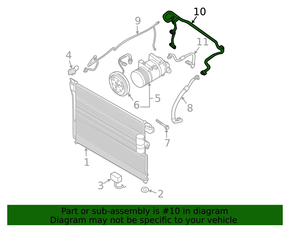 Tubo de línea de retorno de aire acondicionado genuino Nissan Frontier 92450-EA200 Foto 4 de 4