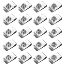 20 Pack M6 Stainless Steel U Clip Nuts Automotive Silver