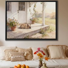 Watercolor Painting French Bulldog Canvas Rustic Dog Artwork Living Room Decor