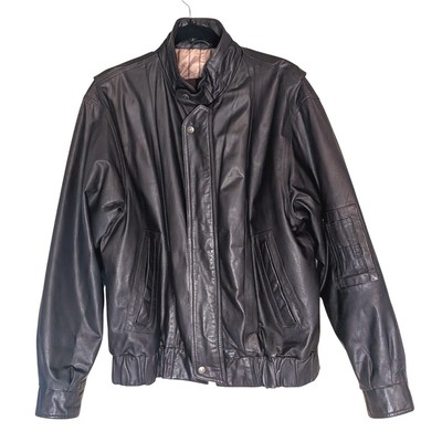 Vintage Clipper Brown Leather Bomber Jacket Leather 80s 90s Pilot Style Top Gun