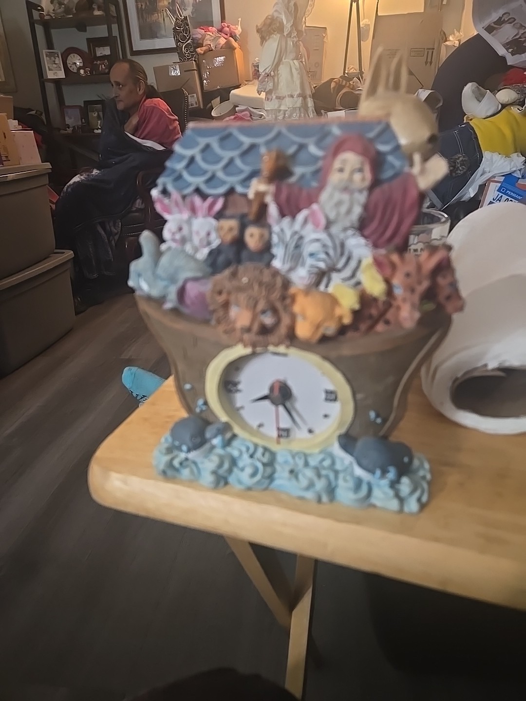 Vtg. Noahs Ark Mantle Clock