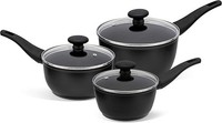 Prestige Thermo Smart 3 Piece Non Stick Saucepan Set With green Indicator Light