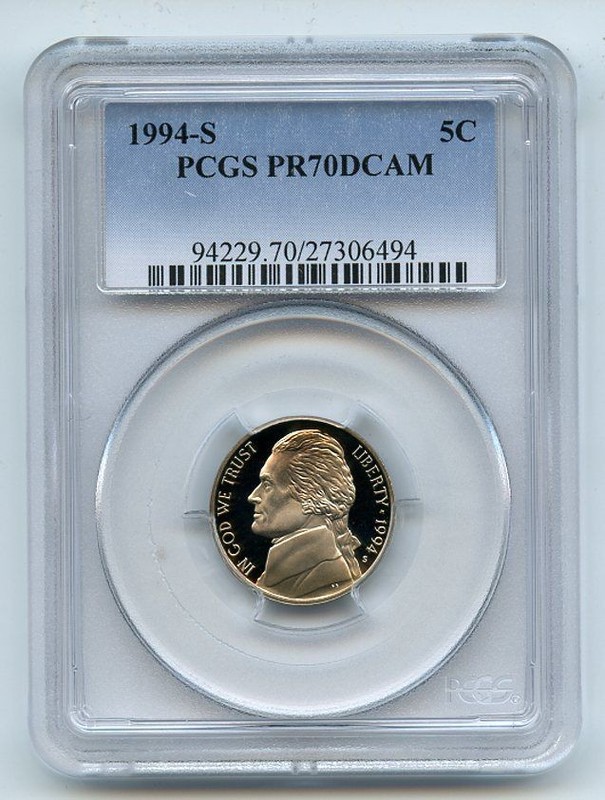 1994 S 5C Jefferson Nickel Proof PCGS PR70DCAM