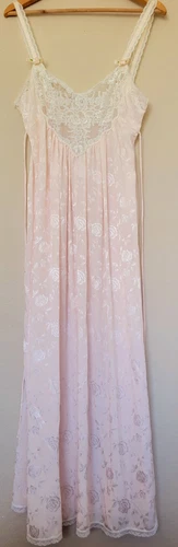 Camicia da notte vintage Christian Dior rosa camicia L abito slip pizzo raso rose LEGGI