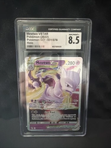 2022 POKEMON GO 031 MEWTWO VSTAR CGC 8.5