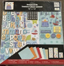 ME &MY BIG IDEAS 12x12 PAPER "Ellen Baby Boy Kit”RHINESTONES STICKERS CHIPBOARD