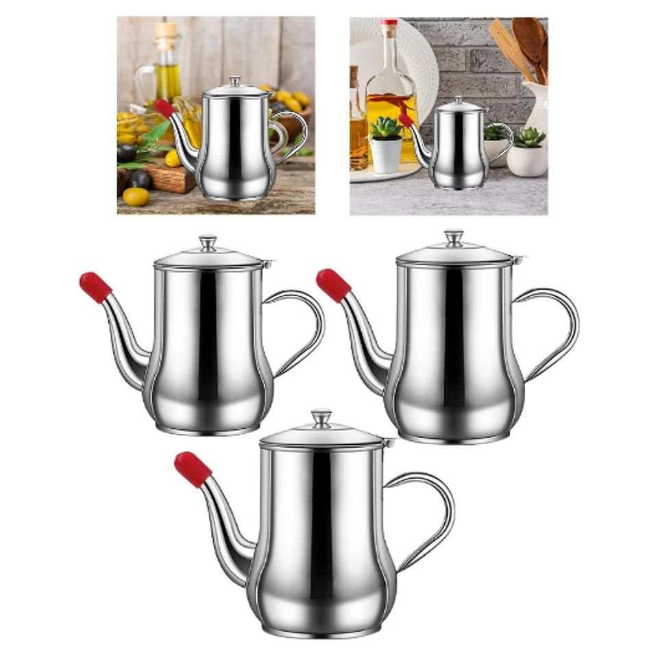 Stainless Steel Oil Pot with Strainer Easy Grip Handle