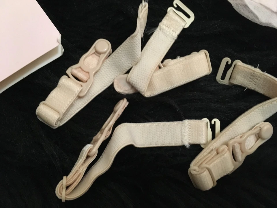 RARE Vtg Blush Stockings + Detachable GARTERS Set One Size Pale Pink Nylon NOS - Image 4 of 4