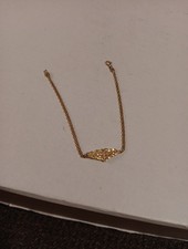 14kt Gold Bracelet with Heart Design Diamond Cut 2.1 grams 14kt