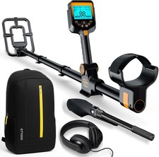 Metal Detector Adult Waterproof 2000mAh Cordless Gold LCD Orange