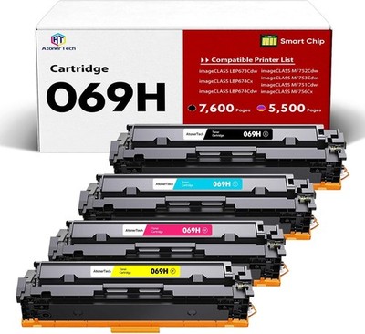 NEW Canon 069H / 069 Toner Cartridges | 4-PACK Black/Color, ImageCLASS MF753Cdw