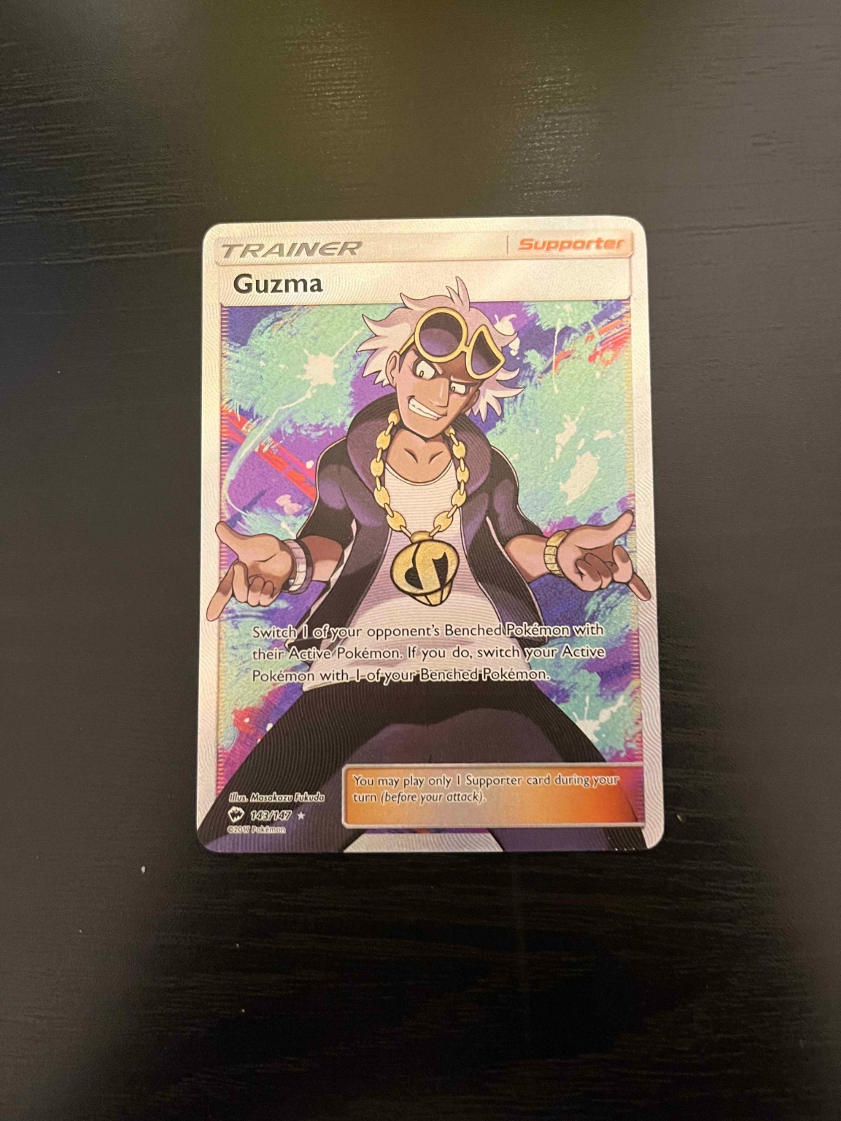 Guzma 143/147 Full Art Holo - Burning Shadows - Pokemon Card TCG - LP/MP