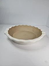 Pampered Chef New Traditions Stoneware Deep Dish Pie Plate - White