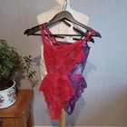 Lot de 3 body en dentelle Ann Summers petit 8 10 joli floral blanc rouge bordeaux