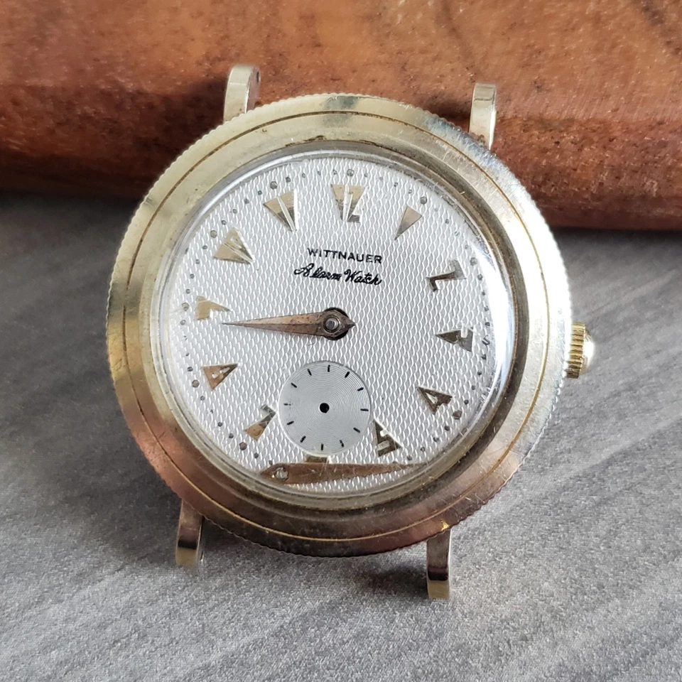 Wittnauer 闹钟手表 Cal. 10WA 复古机械,稀有,用于零件/维修 — 第 3/4 张图片