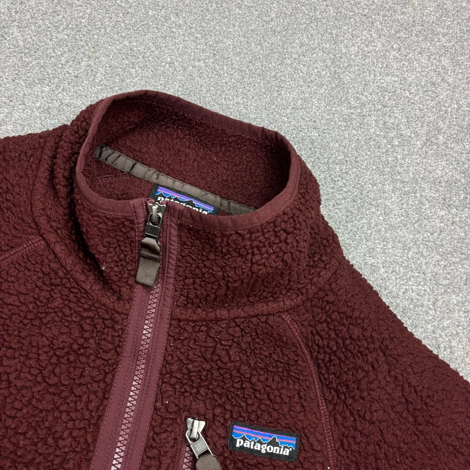 Veste d'extérieur Patagonia polaire adulte grande pile rétro rouge logo zippé... - Photo 3/4