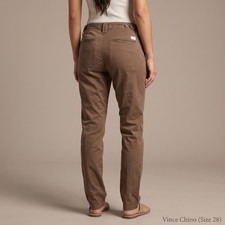 Vince Women’s Chino Pants Brown Cotton Quiet Luxury USA Made 28