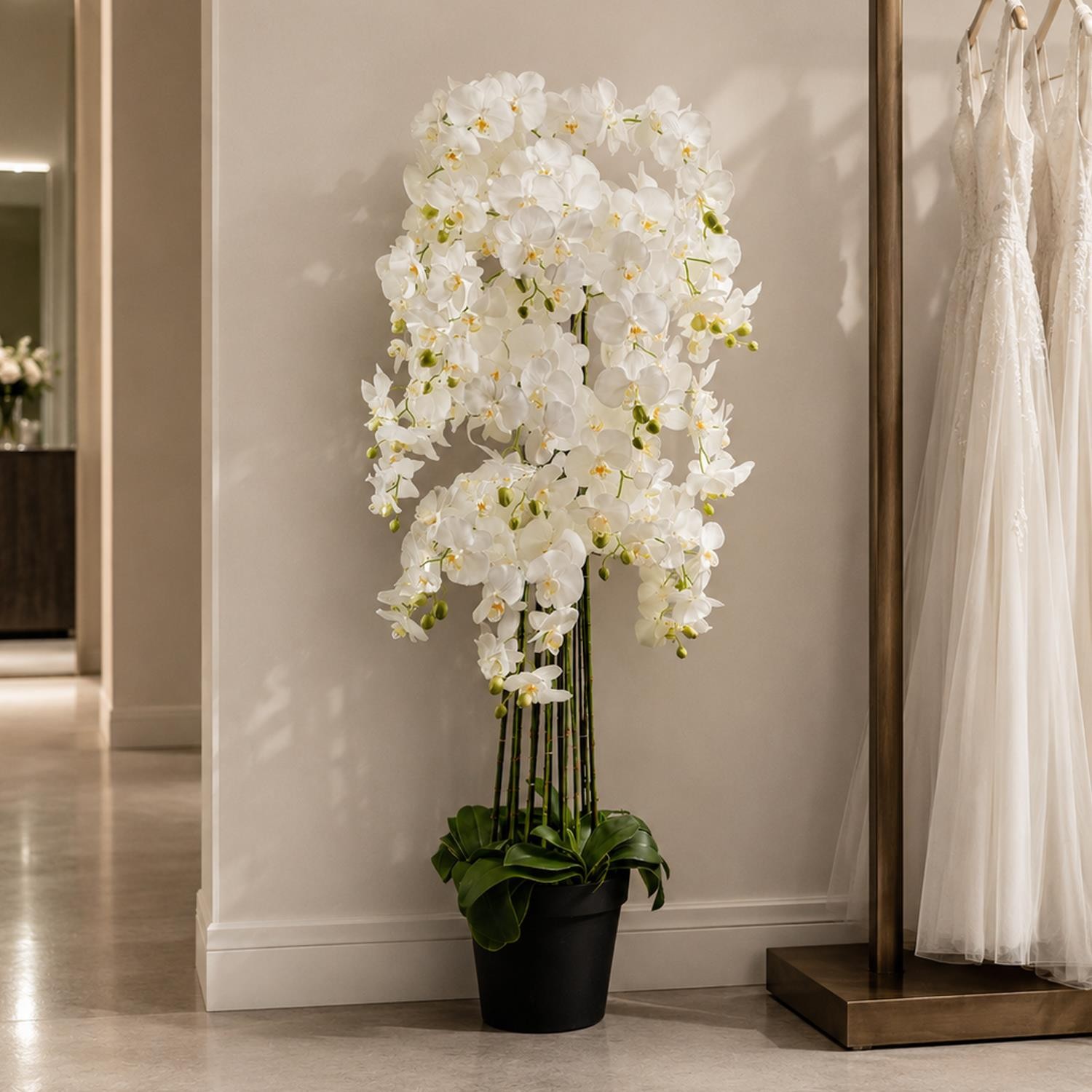 Botanik Giant White Orchid Artificial Plant 5ft - Image 2